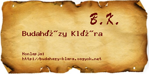 Budaházy Klára névjegykártya