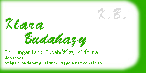 klara budahazy business card